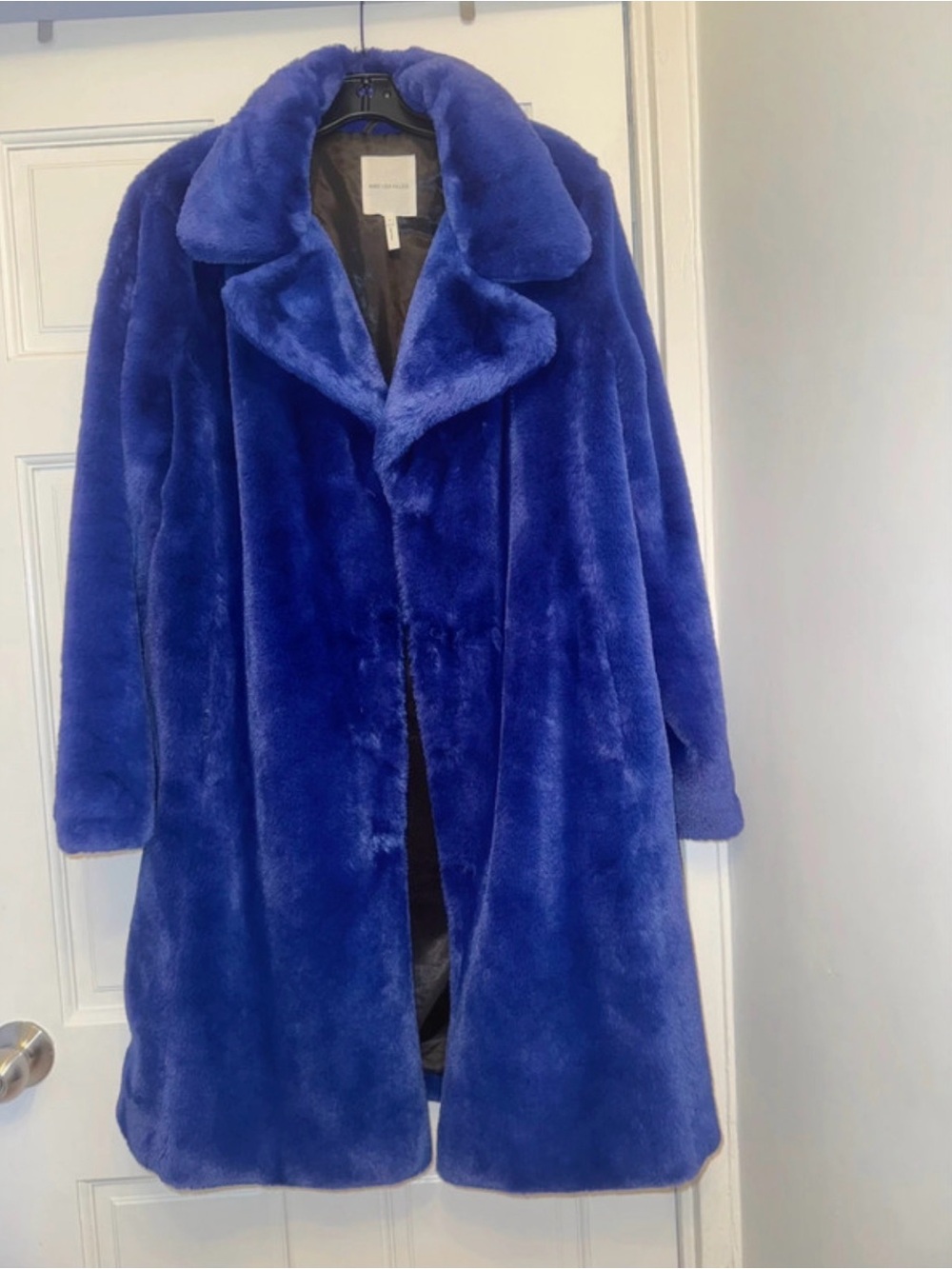 Avec Les Filles Electric Blue Plush Teddy Coat